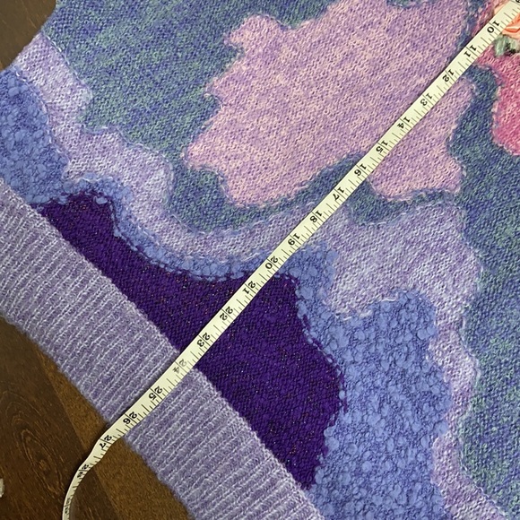 Vintage Pastel Colour Block Knit Sweater w/ Flower & Bead Details - Picture 9 of 9